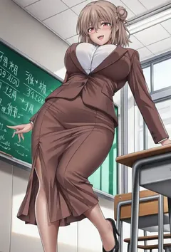 老师和两个女儿足下